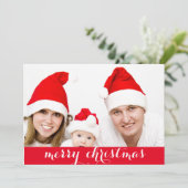 Vrolijk kerstfeest met liefdesfotofeestdag feestdagenkaart (Staand voorkant)