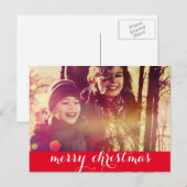 Vrolijk kerstfeest met liefdesfotofeestdag feestdagenkaart (Voorkant / Achterkant)