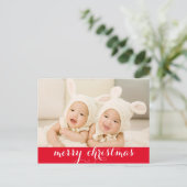 Vrolijk kerstfeest met liefdesfotofeestdag feestdagenkaart (Staand voorkant)