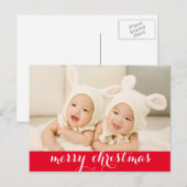 Vrolijk kerstfeest met liefdesfotofeestdag feestdagenkaart (Voorkant / Achterkant)