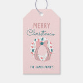 Vrolijk kerstfeest met Llama Pattern Cadeaulabel (Voorkant)