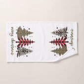 Vrolijk kerstfeest met luipaard en plaid gedrukt bad handdoek (Handdoek)