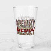 Vrolijk kerstfeest met luipaard en plaid print glas (Achterkant)