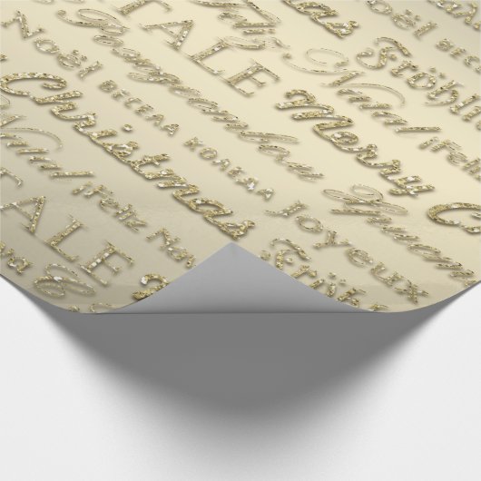 Vrolijk kerstfeest met meerdere talen Gold Cadeaupapier (Hoek)