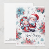 Vrolijk kerstfeest met meneer en mevrouw Claus Feestdagenkaart (Voorkant / Achterkant)