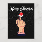 Vrolijk kerstfeest met middelmatige vingers rode k briefkaart (Voorkant)