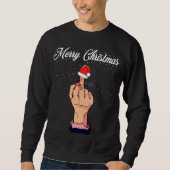 Vrolijk kerstfeest met middelmatige vingers rode k trui (Voorkant)