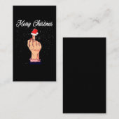 Vrolijk kerstfeest met middelmatige vingers rode k visitekaartje (Voorkant / Achterkant)