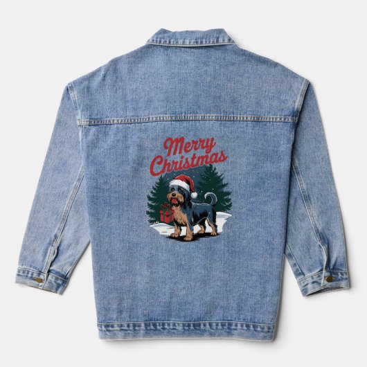 Vrolijk kerstfeest met mijn hond denim jacket (Achterkant)