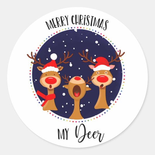 Vrolijk kerstfeest met mijn vriendin van een herde ronde sticker (Voorkant)