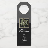 Vrolijk kerstfeest met Mistletoe Flessenhanger (Voorkant)