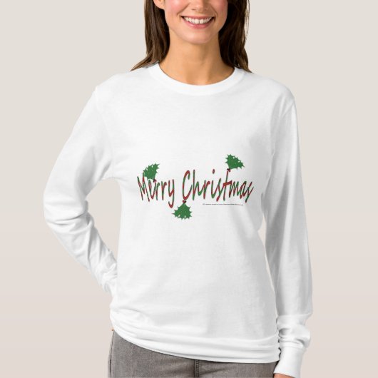 Vrolijk kerstfeest met Mistletoe Woman's Hoodie T-shirt (Voorkant)