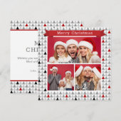 Vrolijk kerstfeest met modern boompatroon 3 Foto (Voorkant / Achterkant)