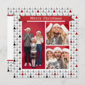 Vrolijk kerstfeest met modern boompatroon 3 Foto (Voorkant / Achterkant)