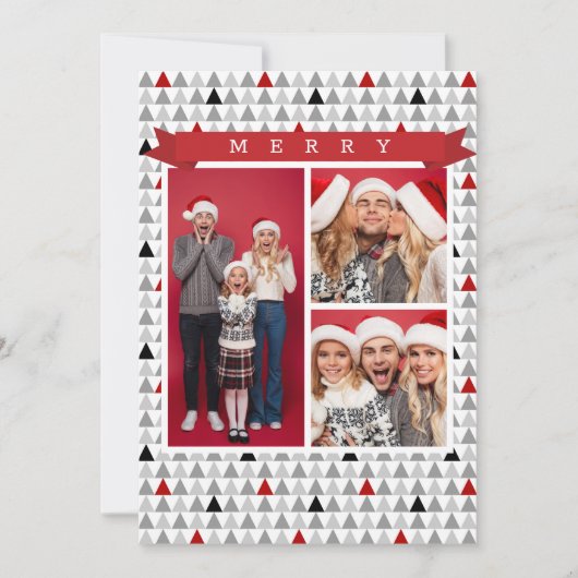 Vrolijk kerstfeest met modern boompatroon 3 Foto (Voorkant)