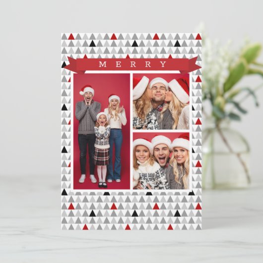 Vrolijk kerstfeest met modern boompatroon 3 Foto (Staand voorkant)