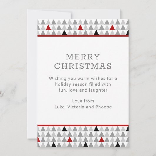 Vrolijk kerstfeest met modern boompatroon 3 Foto (Achterkant)