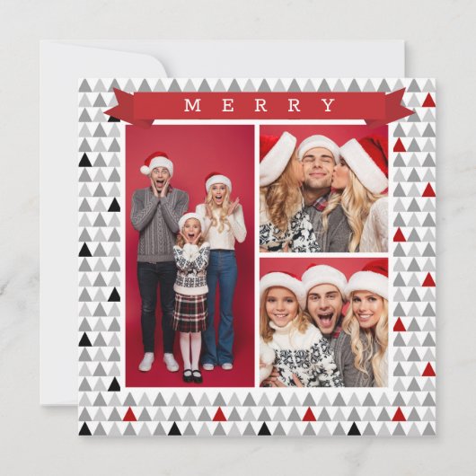 Vrolijk kerstfeest met modern boompatroon 3 Foto (Voorkant)