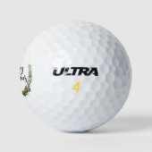 Vrolijk kerstfeest met mop voor golfer golfballen (Logo)