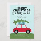 Vrolijk kerstfeest met nieuw thuisadres verplaatse feestdagenkaart (Voorkant)