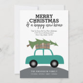 Vrolijk kerstfeest met nieuw thuisadres verplaatse feestdagenkaart (Voorkant)