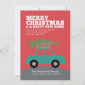 Vrolijk kerstfeest met nieuw thuisadres verplaatse feestdagenkaart (Voorkant)