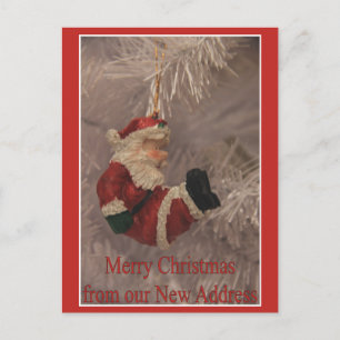 Vrolijk kerstfeest met nieuwe adreskaart briefkaart