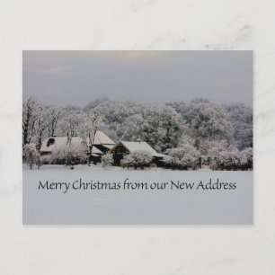 Vrolijk kerstfeest met nieuwe adreskaart briefkaart