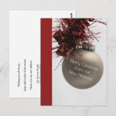 Vrolijk kerstfeest met nieuwe adreskaart briefkaart (Voorkant / Achterkant)