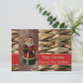 Vrolijk kerstfeest met nieuwe adreskaart kaart (Staand voorkant)