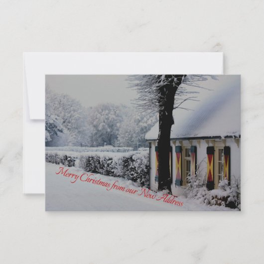 Vrolijk kerstfeest met nieuwe adreskaart kaart (Voorkant)
