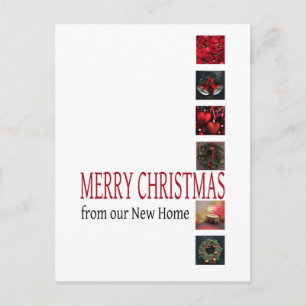 Vrolijk kerstfeest met nieuwe thuiskaart briefkaart