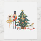 Vrolijk kerstfeest met Nutkraker Ballet Wijn Etiket (Enkel label)