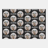 Vrolijk kerstfeest met One Circle Foto - grijs zwa Inpakpapier Vel (Voorkant 3)