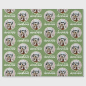 Vrolijk kerstfeest met One Circle Foto - groen Cadeaupapier (Vlak)