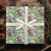 Vrolijk kerstfeest met One Circle Foto - groen Cadeaupapier