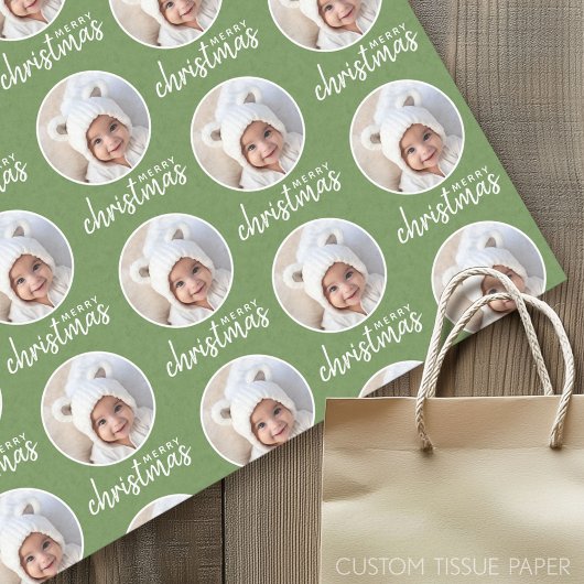 Vrolijk kerstfeest met One Circle Foto - groen Tissuepapier