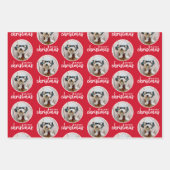 Vrolijk kerstfeest met One Circle Foto - rood groe Inpakpapier Vel (Voorkant 2)