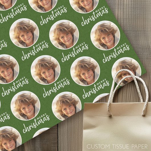 Vrolijk kerstfeest met One Circle Foto - rood groe Tissuepapier