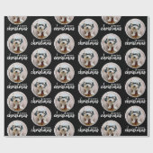 Vrolijk kerstfeest met One Circle Foto - zwart Cadeaupapier (Vlak)