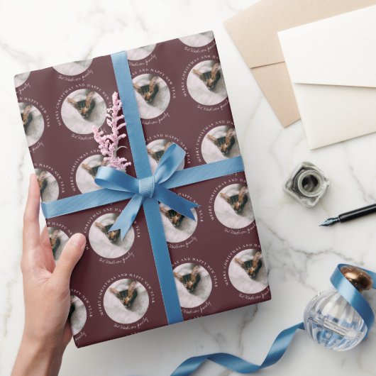 Vrolijk kerstfeest met One Circle Photo Chocolate Cadeaupapier (Geschenken)