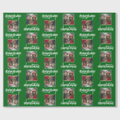 Vrolijk kerstfeest met One Square-foto - groen Cadeaupapier (Vlak)