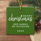 Vrolijk kerstfeest met One Square-foto - groen Keramisch Ornament