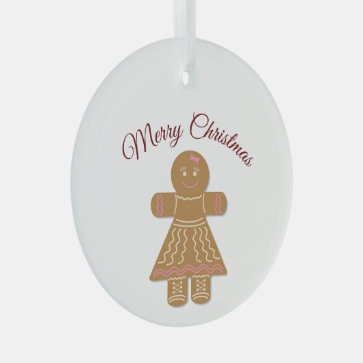 Vrolijk kerstfeest met ontbijtdame glas ornament (Voorkant Rechts)