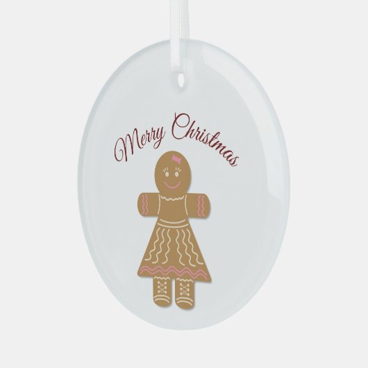 Vrolijk kerstfeest met ontbijtdame glas ornament (Voorkant links)