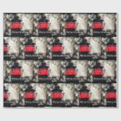 Vrolijk kerstfeest met oude treintlantaarn cadeaupapier (Vlak)