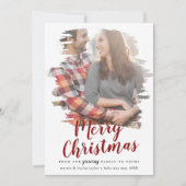 Vrolijk kerstfeest met penseel rood uit onze groei feestdagenkaart (Voorkant)