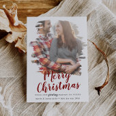 Vrolijk kerstfeest met penseel rood uit onze groei feestdagenkaart