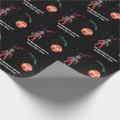 Vrolijk kerstfeest met Pepper Dog in de ruimte Cadeaupapier (Hoek)