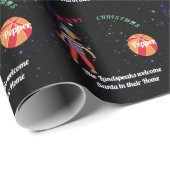 Vrolijk kerstfeest met Pepper Dog in de ruimte Cadeaupapier (Rol Hoek)